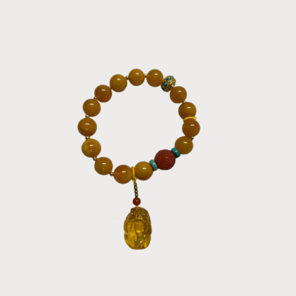 Reflow Flower Amber Bracelet – Natural Baltic Amber Buddha Bead Bracelet
