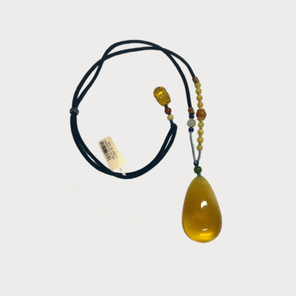 Baltic Amber Teardrop Pendant – Natural Honey Amber Necklace